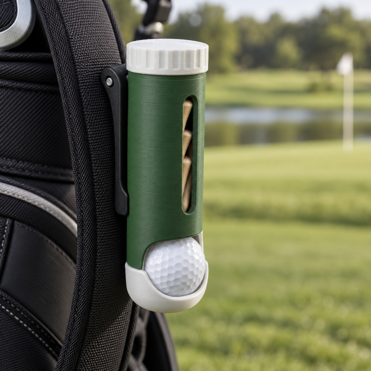 Bag-Clip Tee & Ball Twist Dispenser