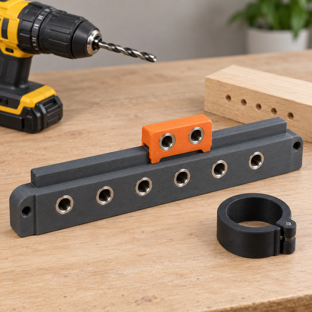 Two-in-One Shelf-Pin & Dowel Drilling Jig