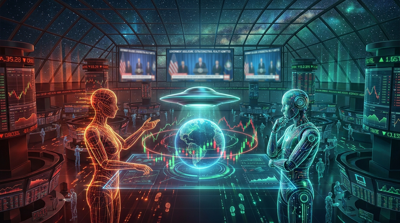What would be the impact on the global stock market if governments admitted that extraterrestrials are real and are among us?