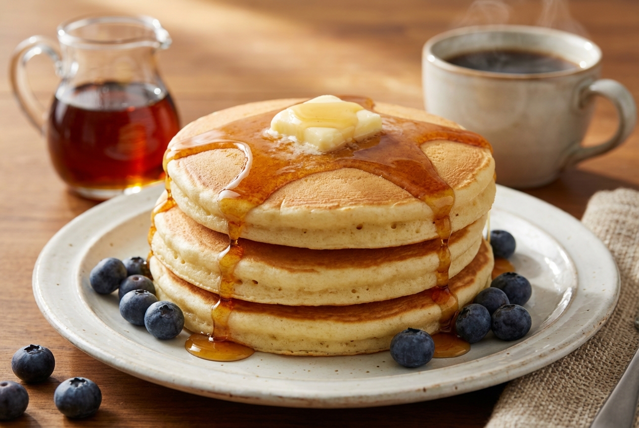 Buttermilk Pancakes with Pure Maple Syrup