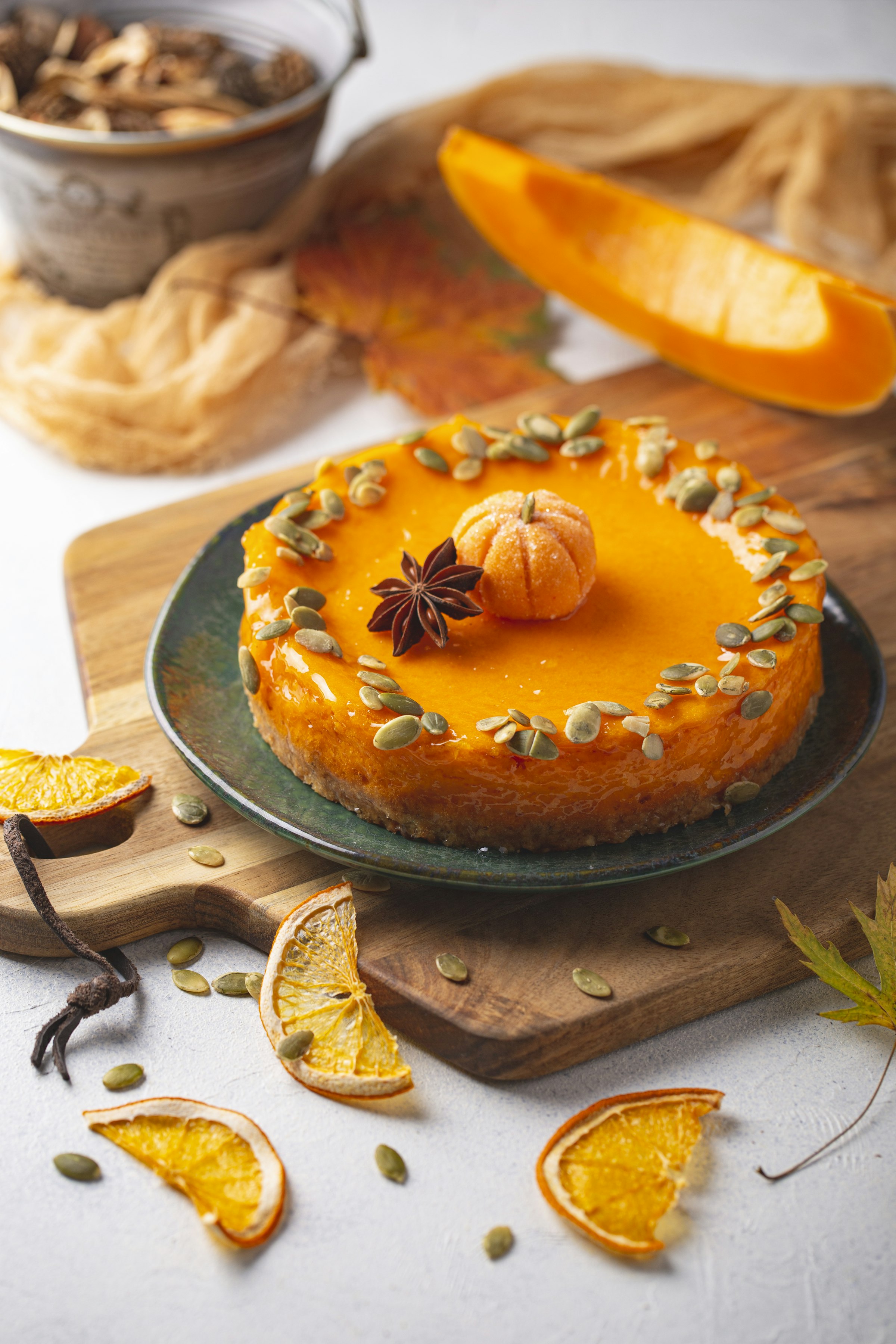 Browned Pumpkin No-Bake Cheesecake