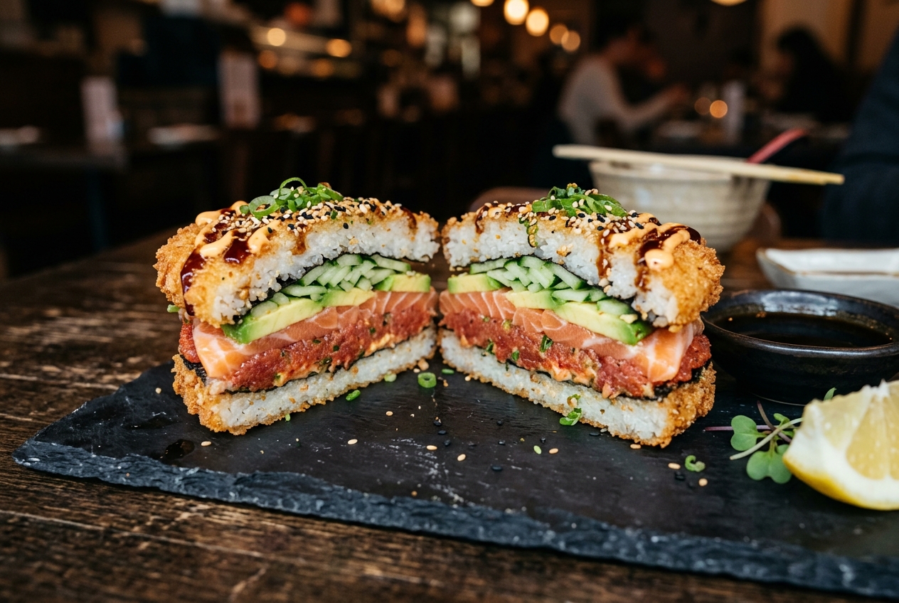 Crispy Rice Sushi Sandwich