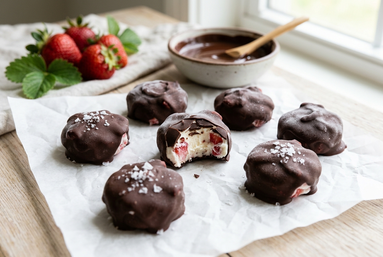 Frozen Chocolate Yogurt Fruit Clusters