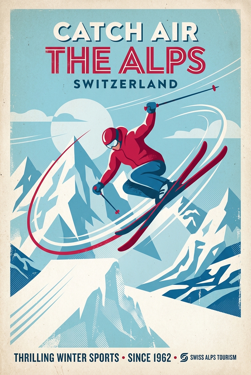 Mid-Century Alpine Skiing