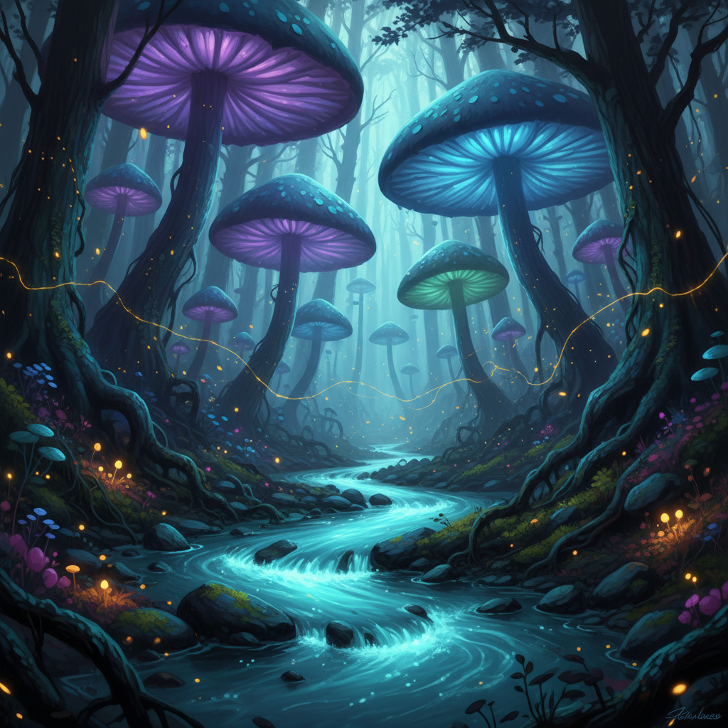The Glowing River Path