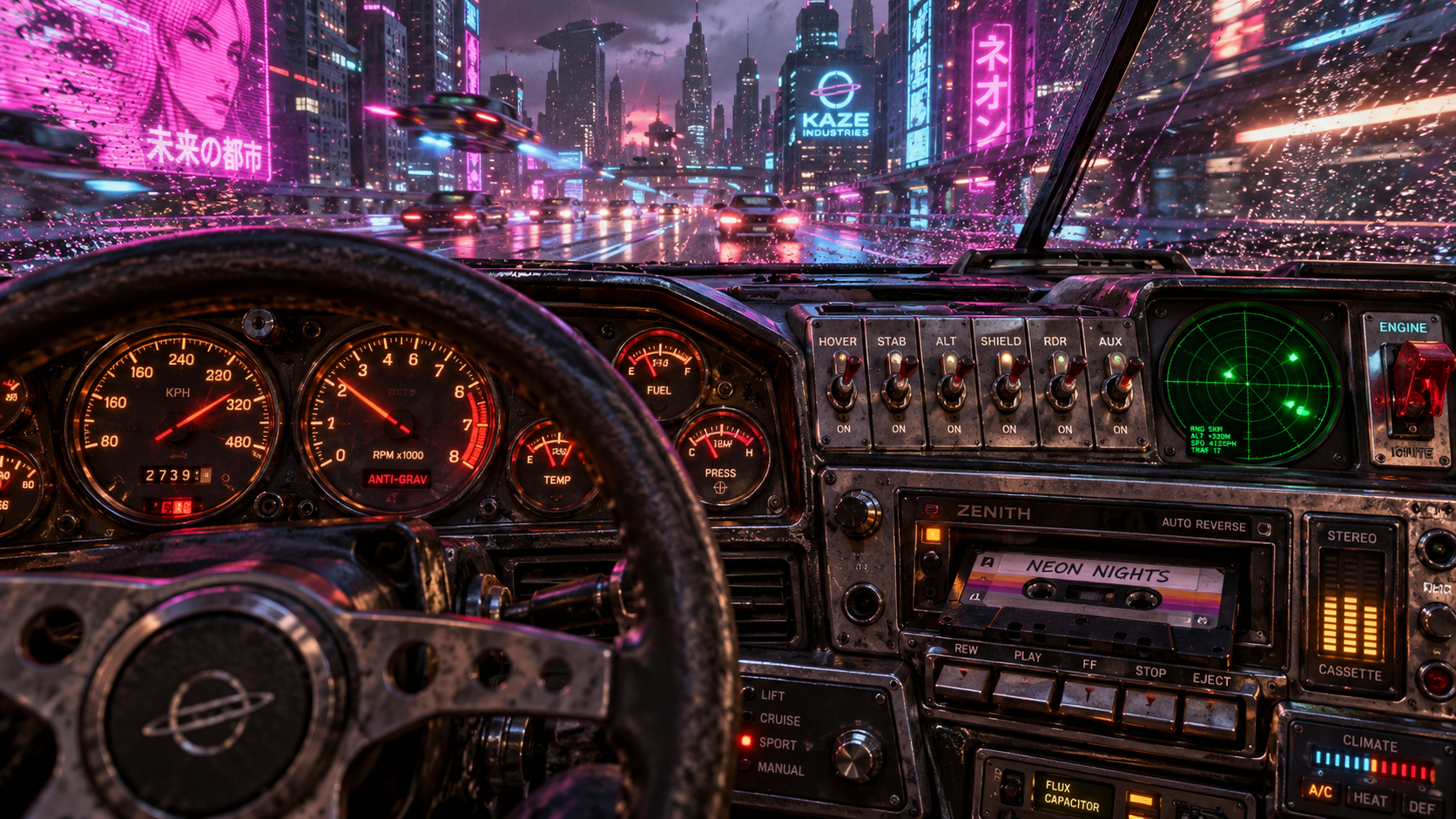 Hover-Car Analog Dashboard