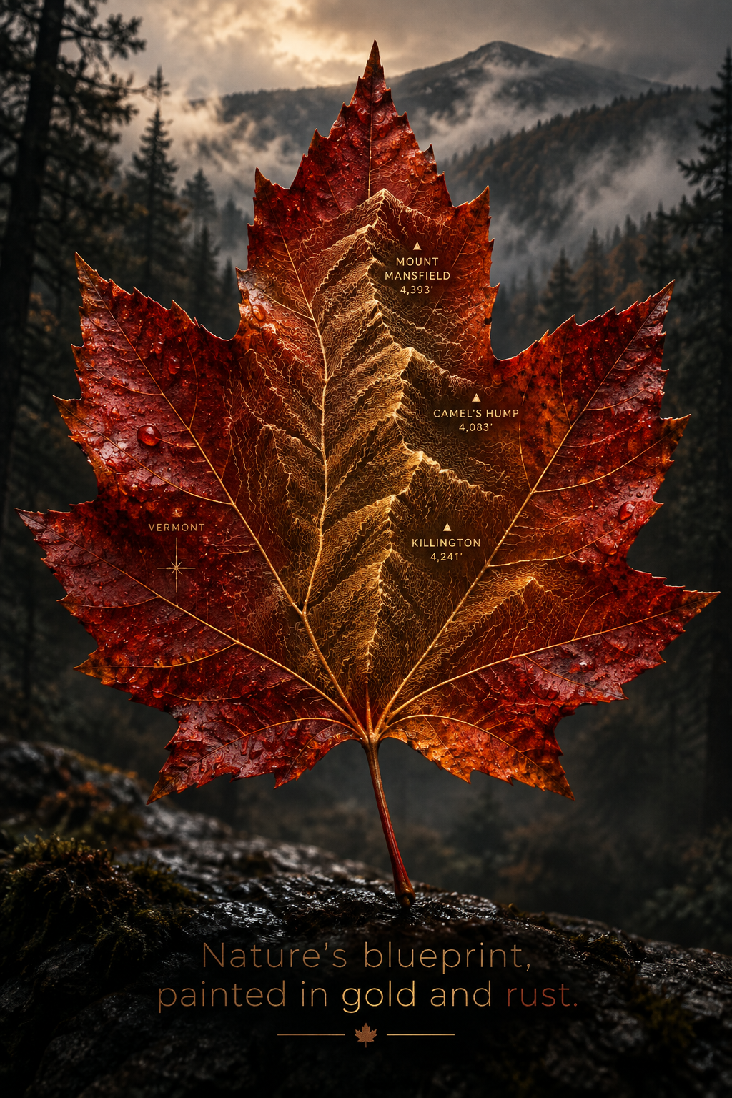 Crimson Cartography: Autumn in Vermont
