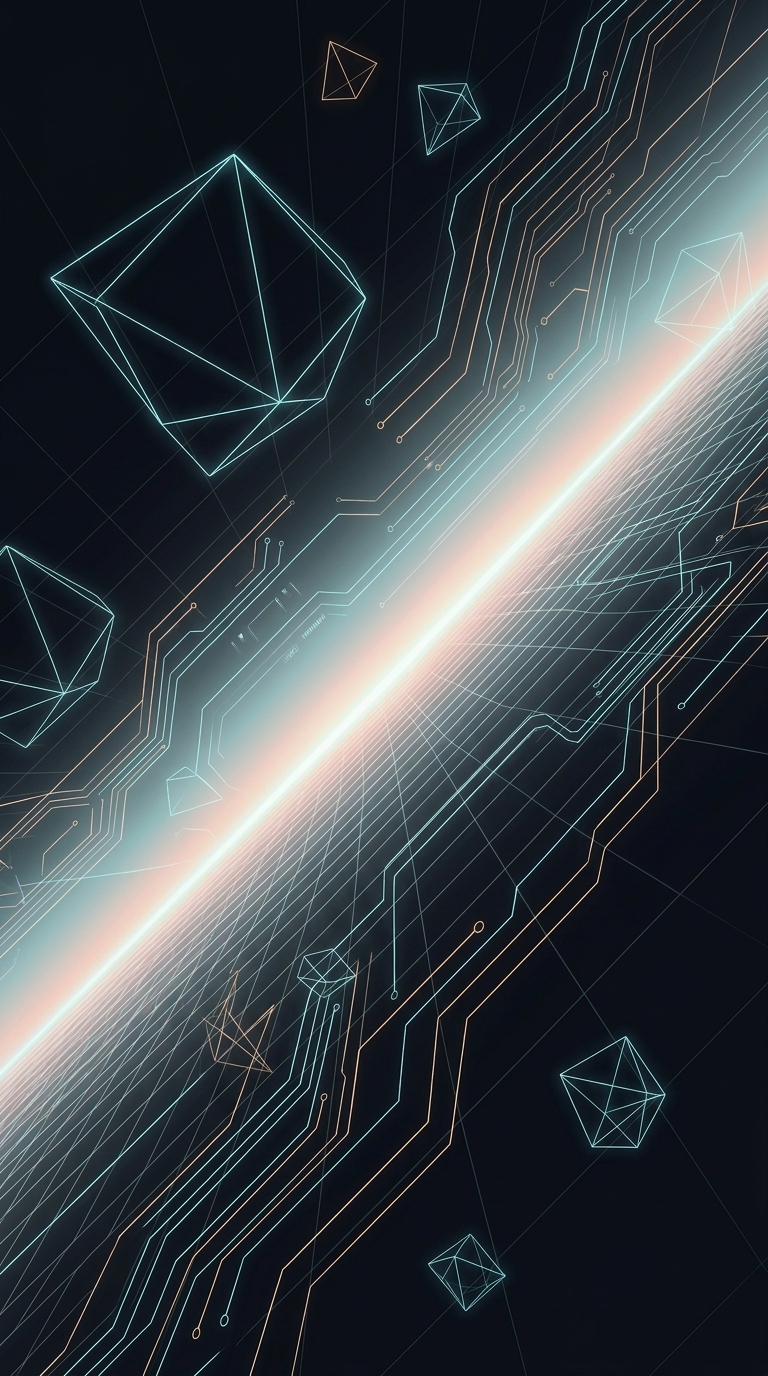 Neon Tech Grid — mobile wallpaper