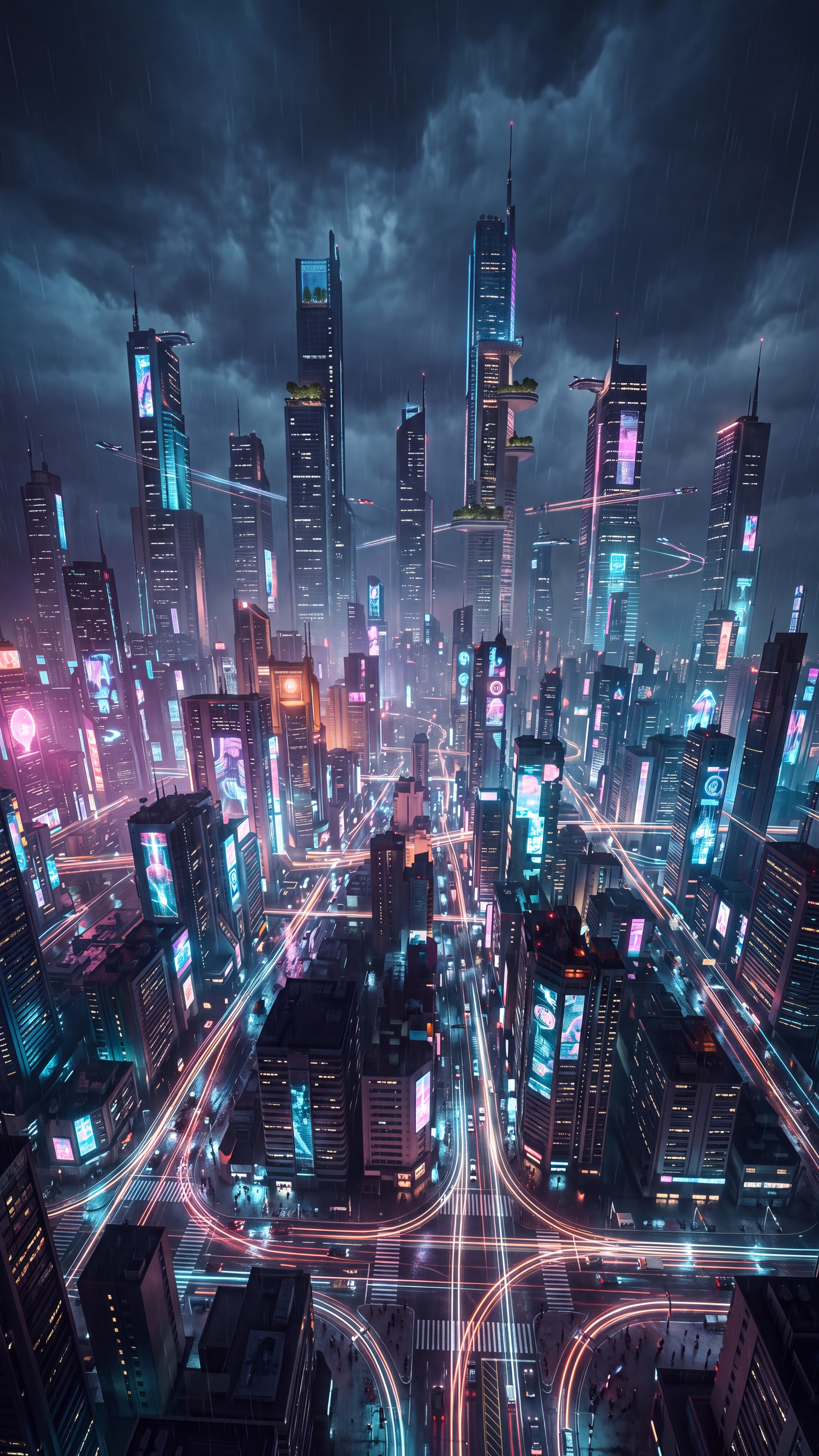 Cyberpunk City — mobile wallpaper