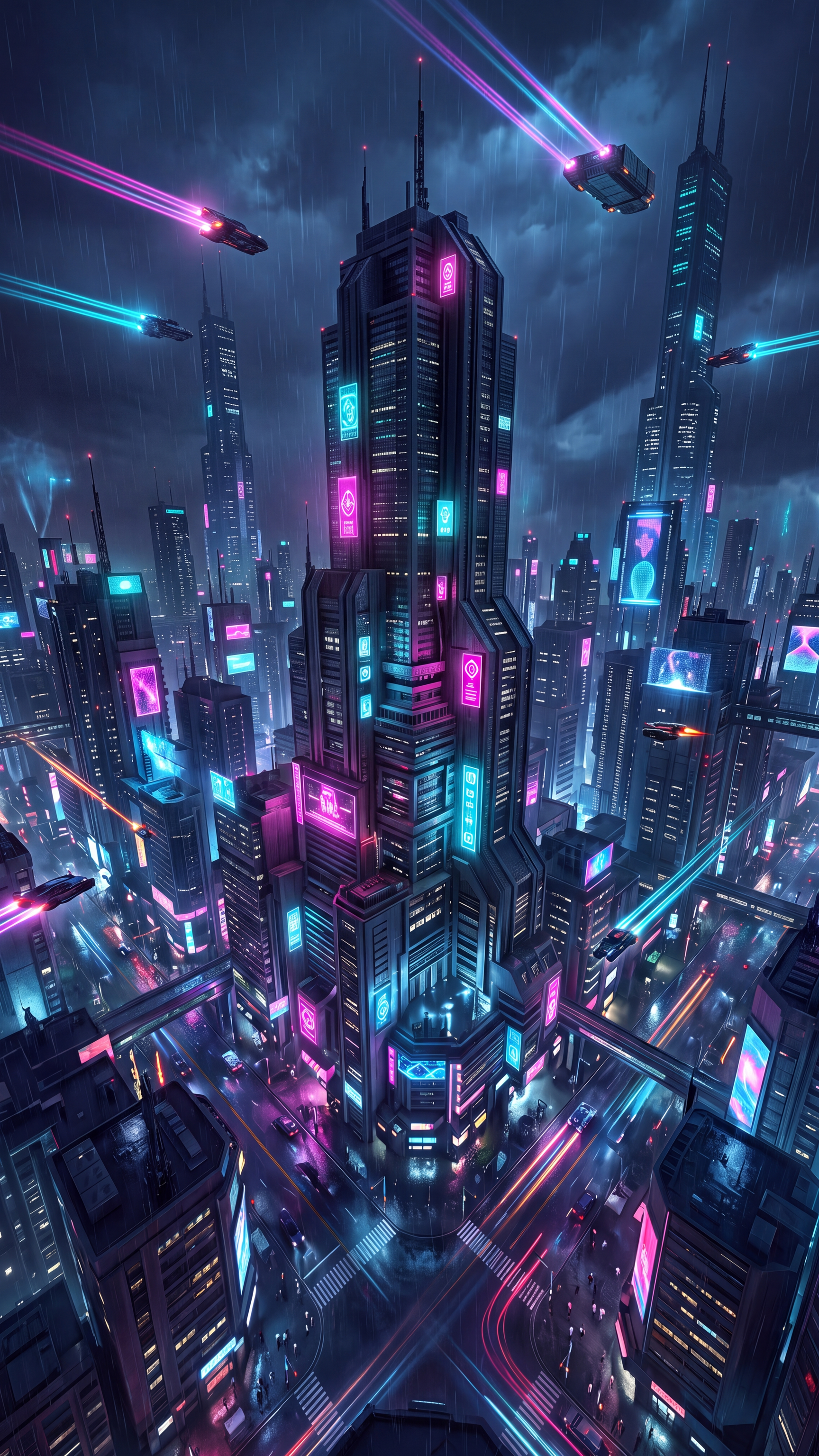 Cyberpunk City — mobile wallpaper