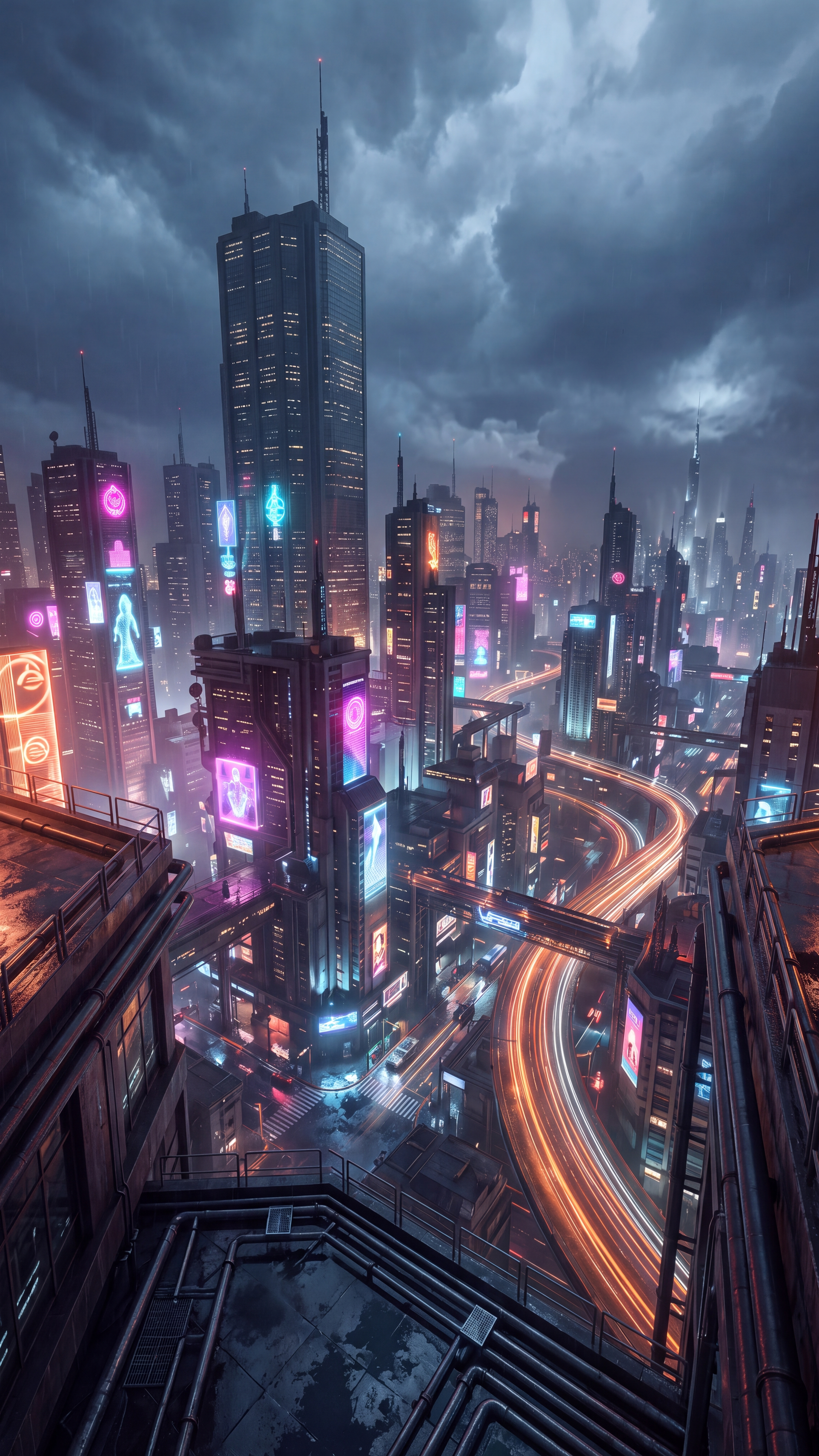 Cyberpunk City — mobile wallpaper