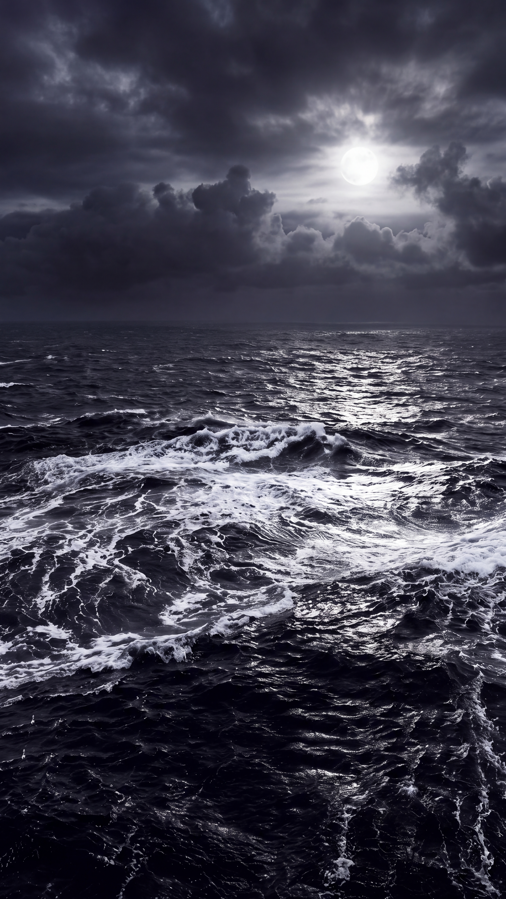 Dark Ocean Waves — mobile wallpaper