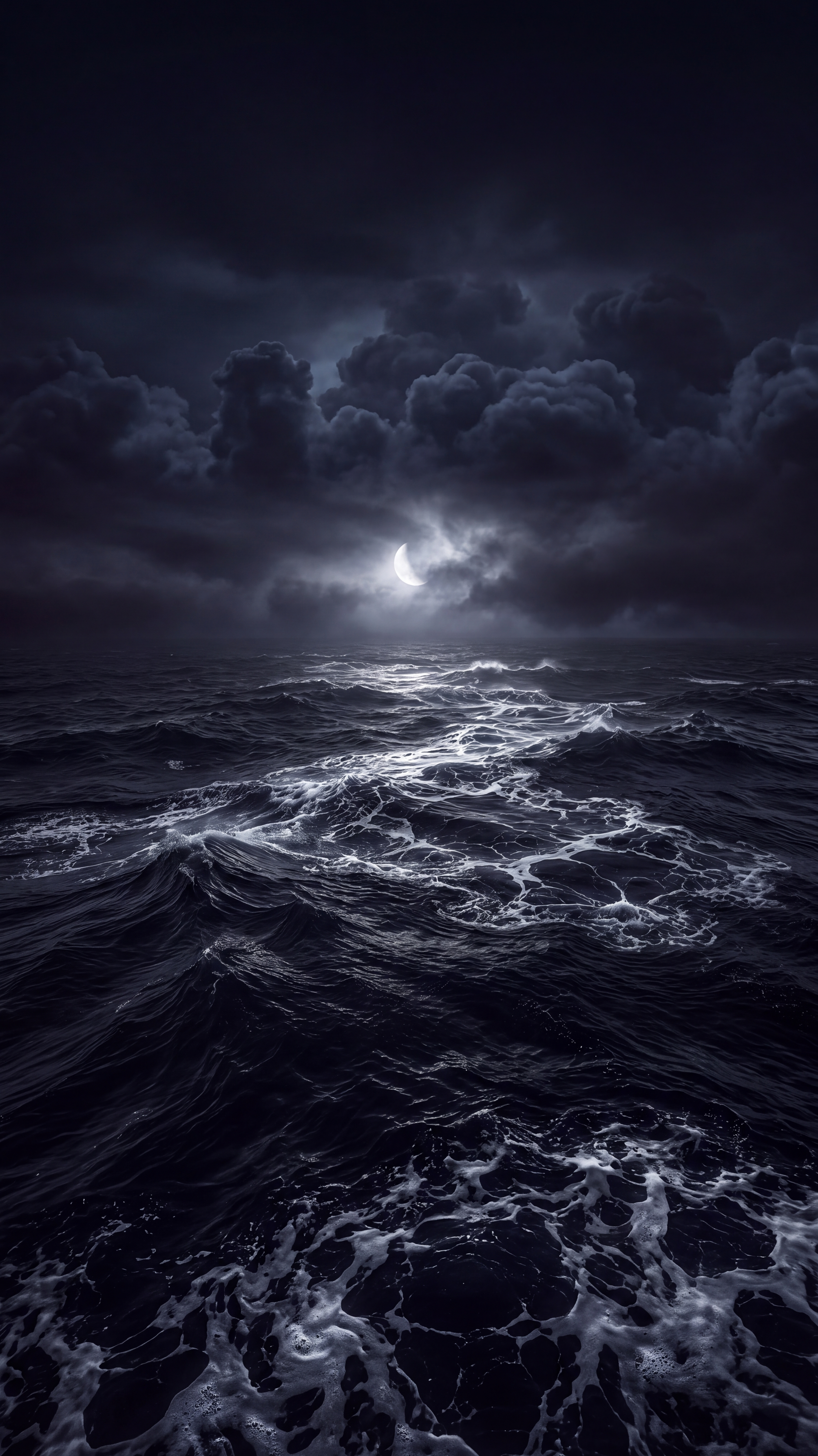 Dark Ocean Waves — mobile wallpaper