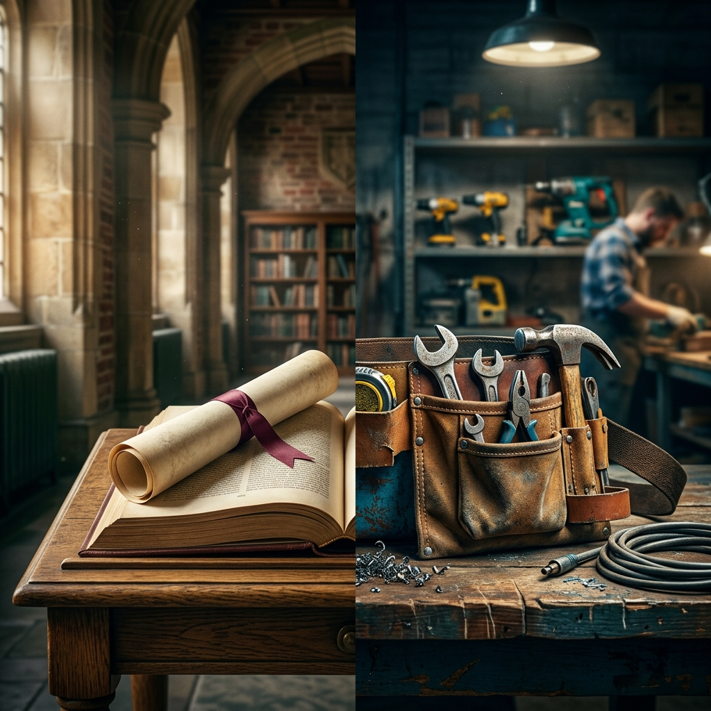Diplomas Versus Toolbelts